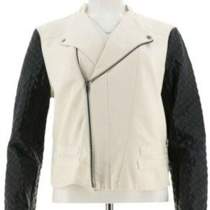 NWT VIEW WALTER BAKER QUILTED SLEEVE MOTO JACKET 10